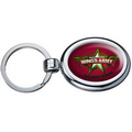 Two Sided Budget Chrome Plated Domed Keytag Oval